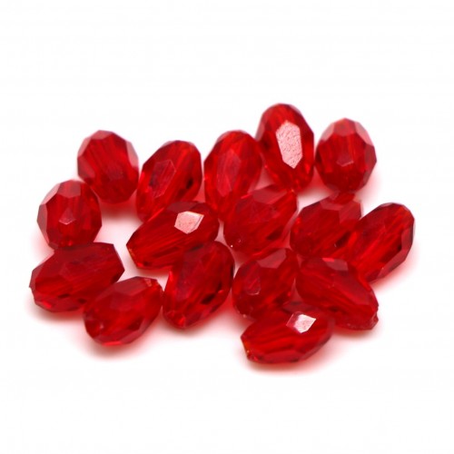 Бусины капля 4*6мм, красный прозрачный